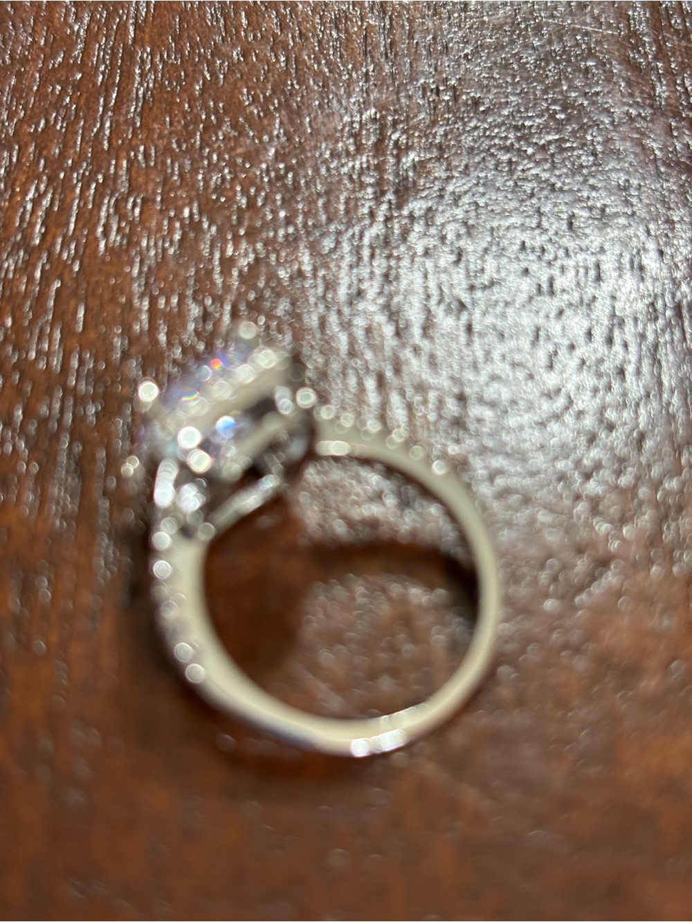 Sparkling Clear Emerald-Cut Halo Ring in Silver Tone. Size 6. - Picture 13 of 15